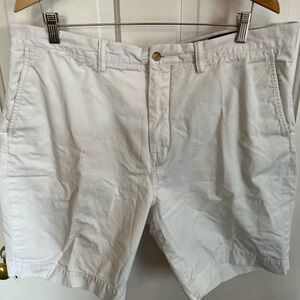 Ralph Lauren White Flat-Front Cotton Chino Shorts